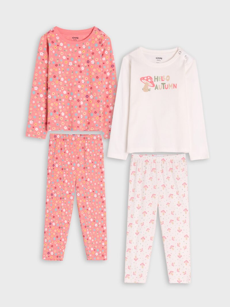 Pijama din două piese 2 pack - crem preţ