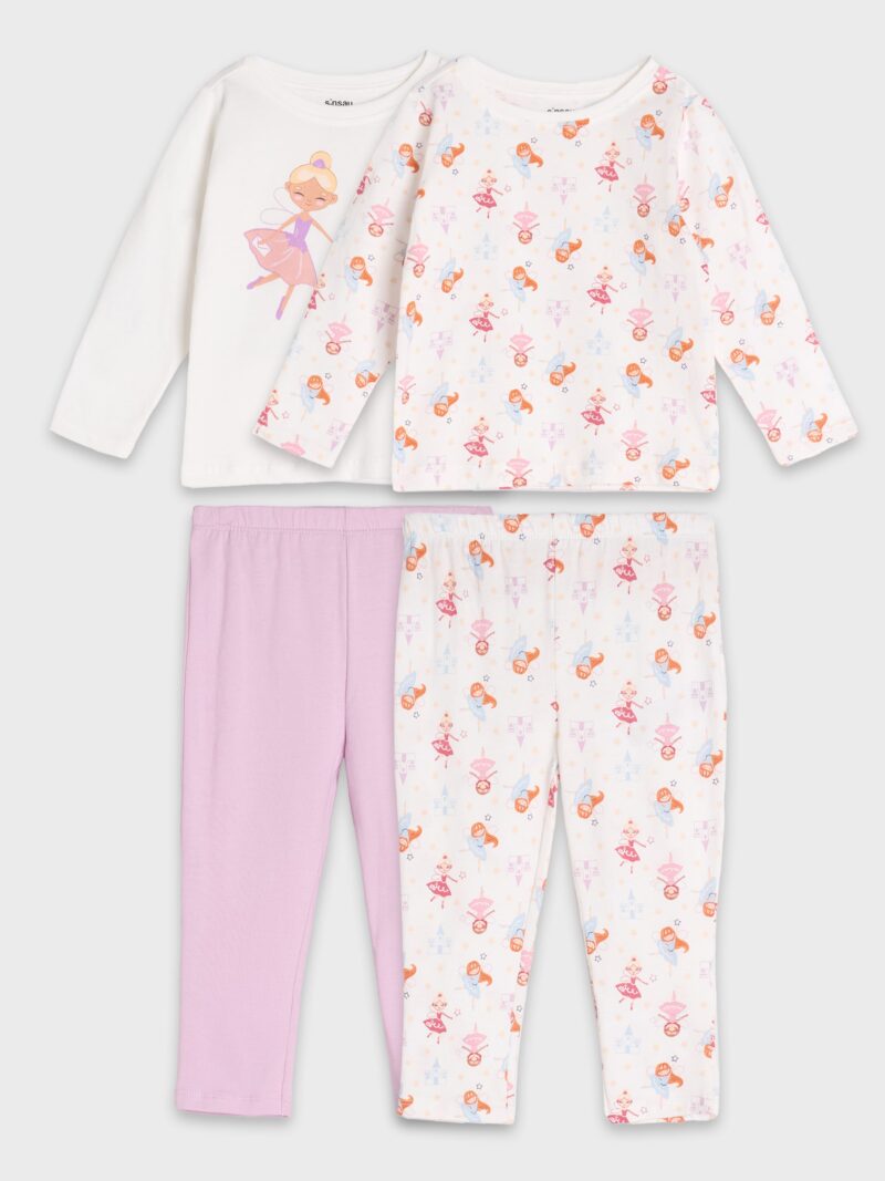 Pijama din două piese 2 pack - crem preţ