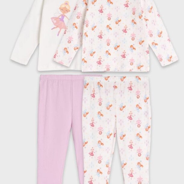 Pijama din două piese 2 pack - crem