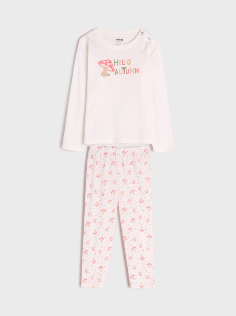 Original Pijama din două piese 2 pack - crem