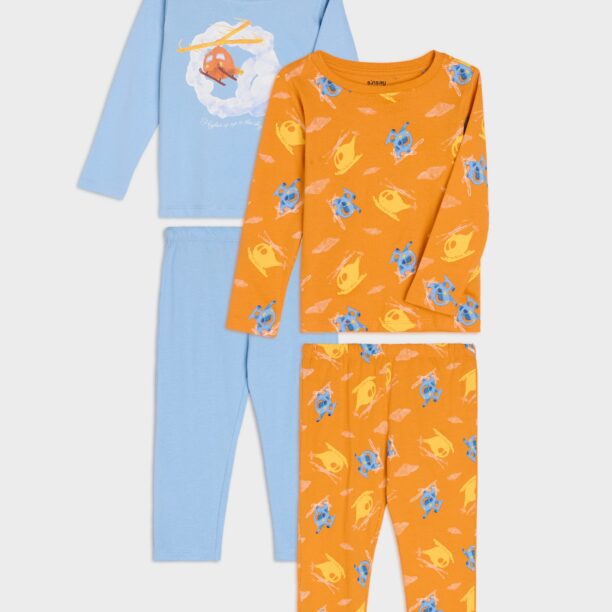 Pijama din două piese 2 pack - portocaliu preţ