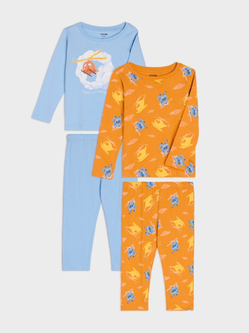 Pijama din două piese 2 pack - portocaliu preţ