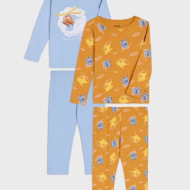 Pijama din două piese 2 pack - portocaliu