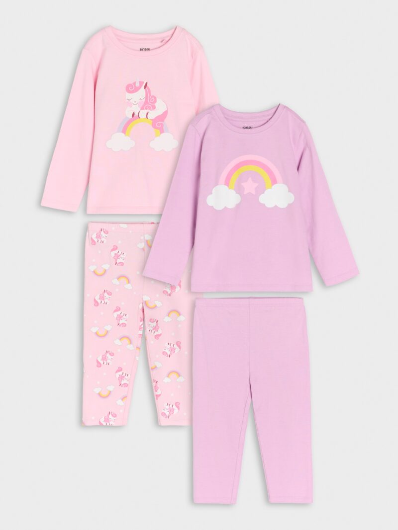 Pijama din două piese 2 pack - roz-pastel preţ