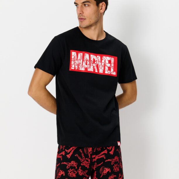 Pijama din două piese Marvel - negru preţ