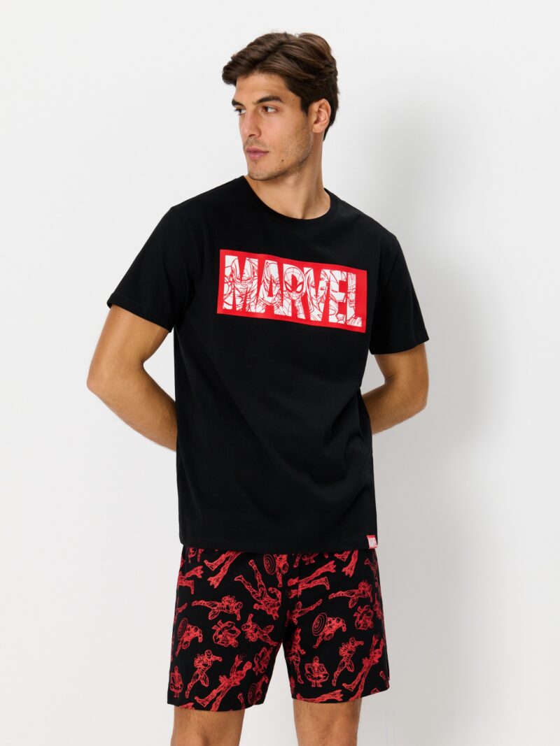 Pijama din două piese Marvel - negru preţ