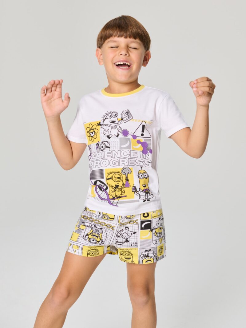 Pijama din două piese Minions - alb preţ