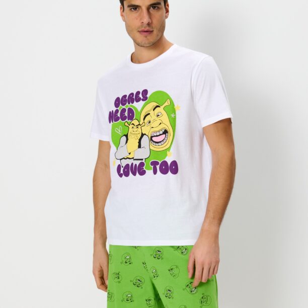 Pijama din două piese Shrek - alb preţ