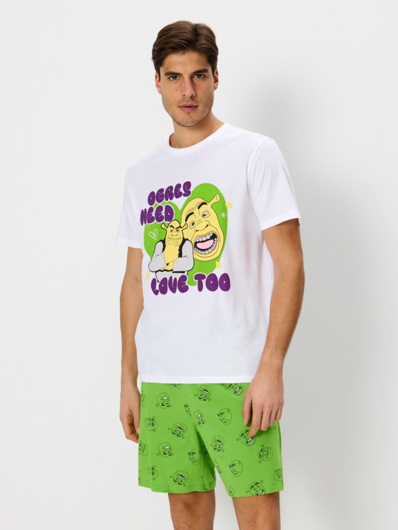 Pijama din două piese Shrek - alb preţ