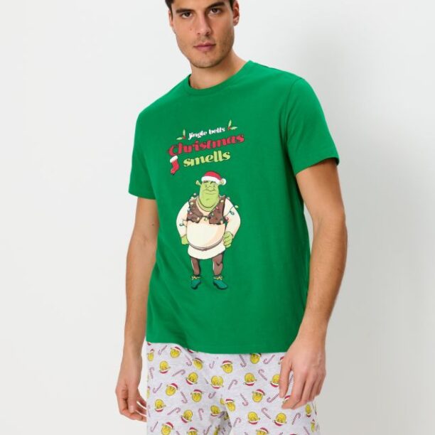 Pijama din două piese Shrek - verde