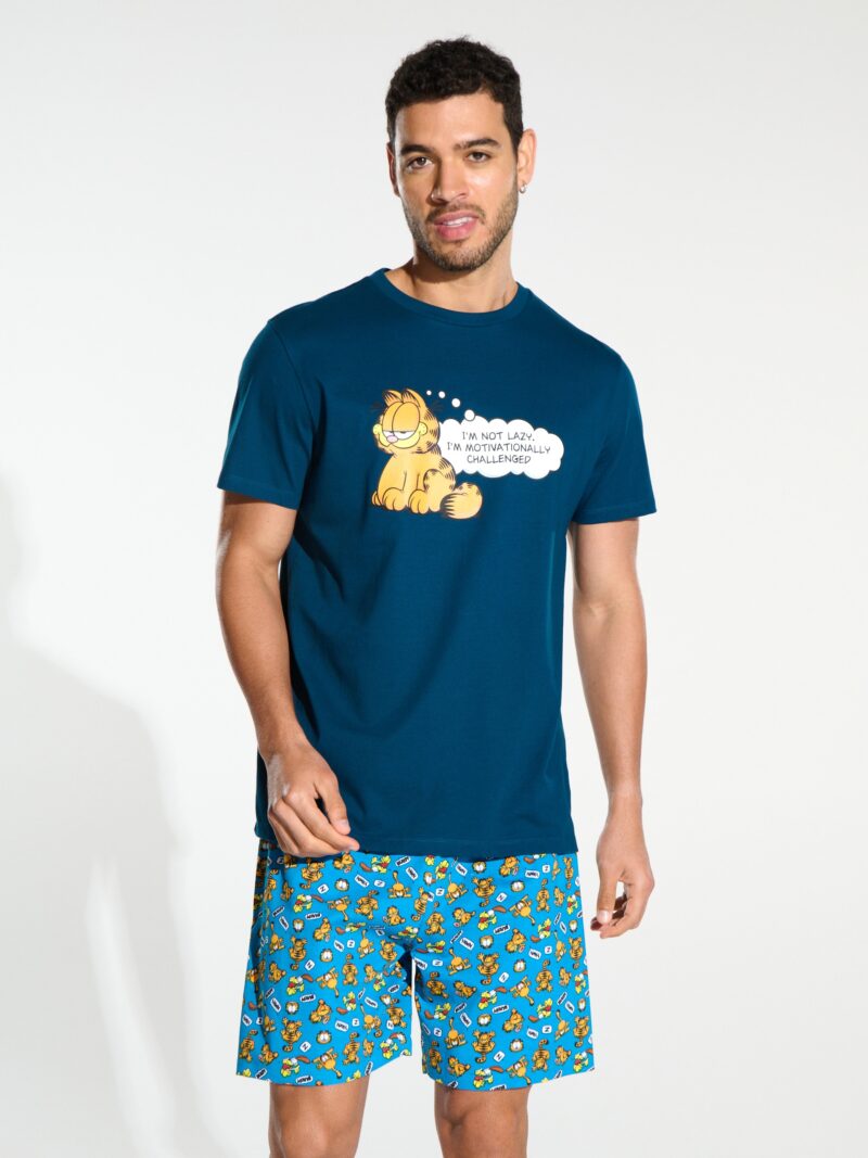 Pijama pentru barbati Garfield - bleumarin preţ