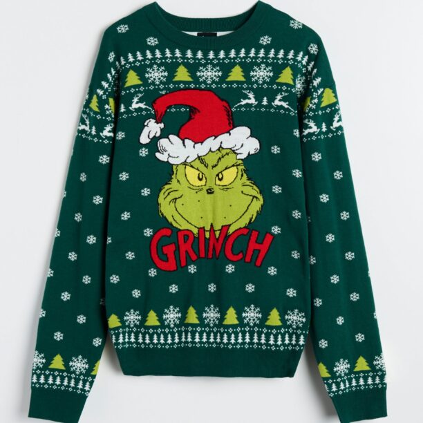 Original Pulover Grinch - verde-metalizat