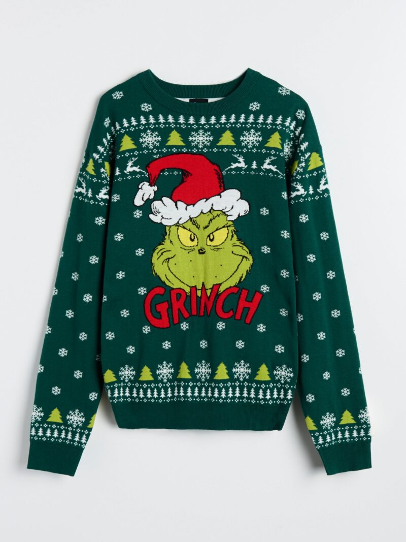 Original Pulover Grinch - verde-metalizat