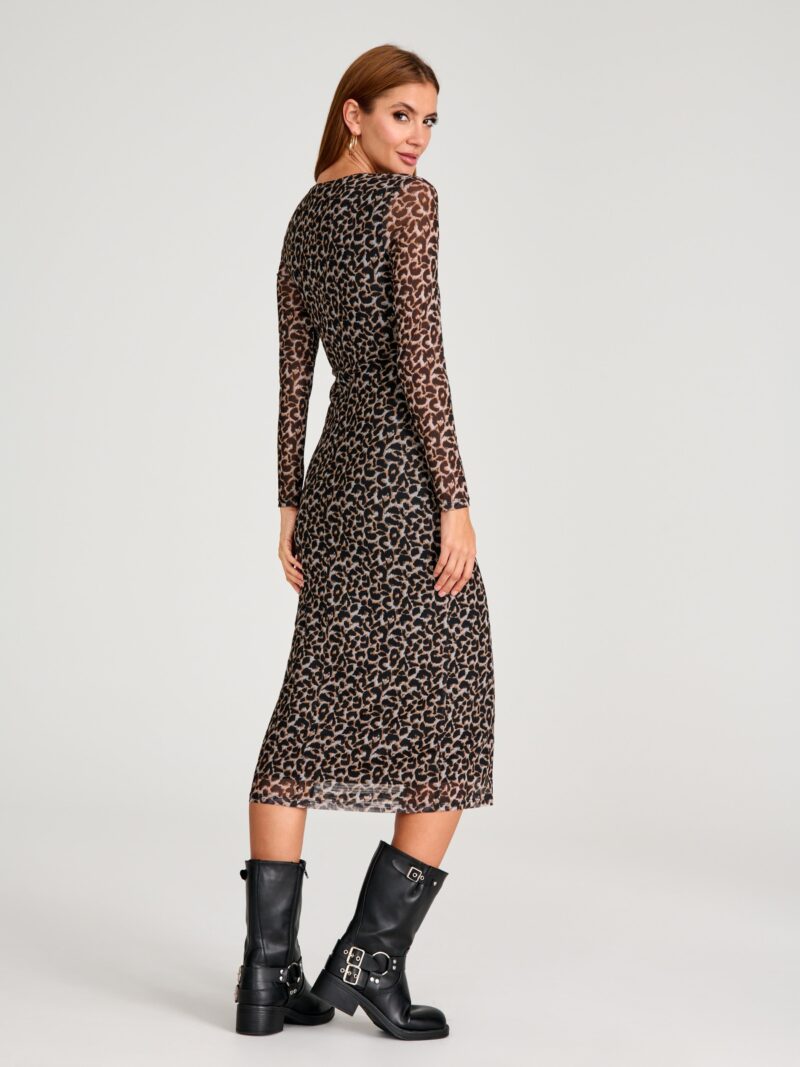 Cumpăra Rochie cu imprimeu leopard - multicolor