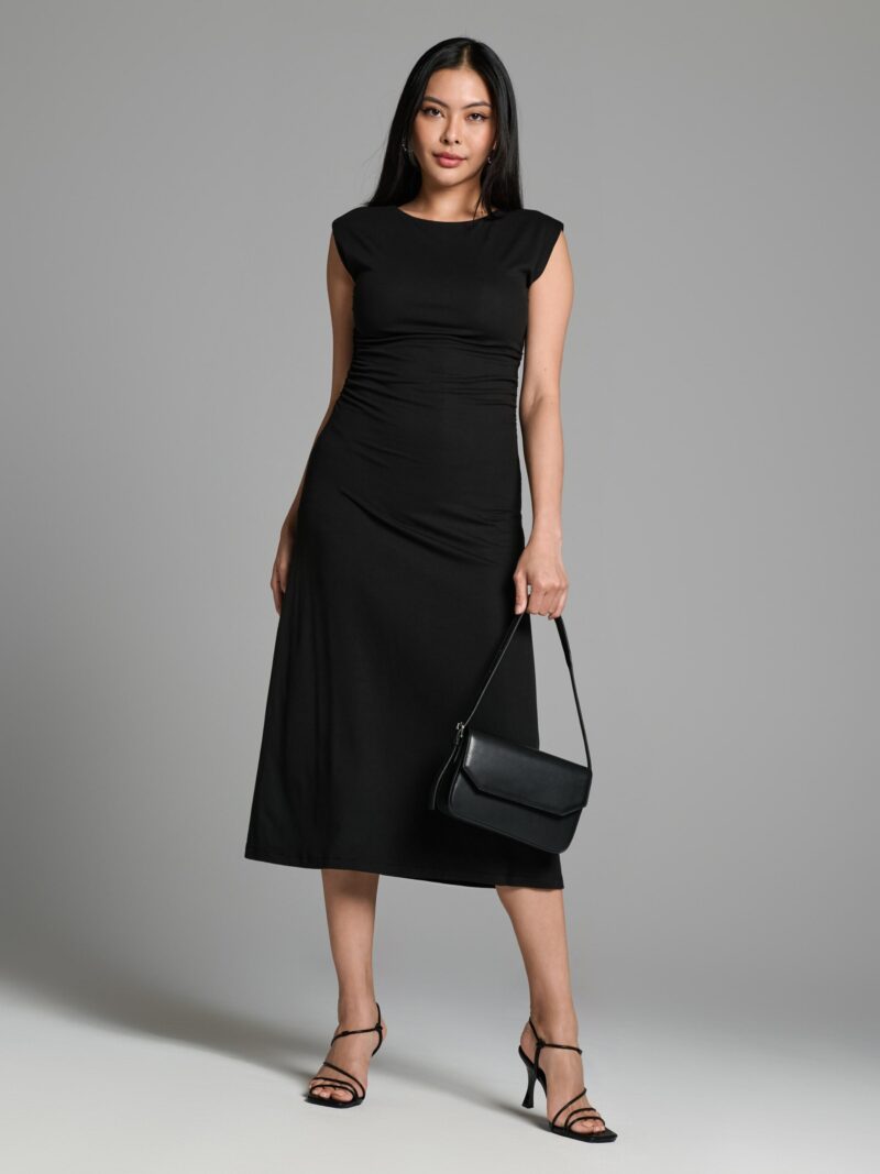 Original Rochie cu pliuri - negru