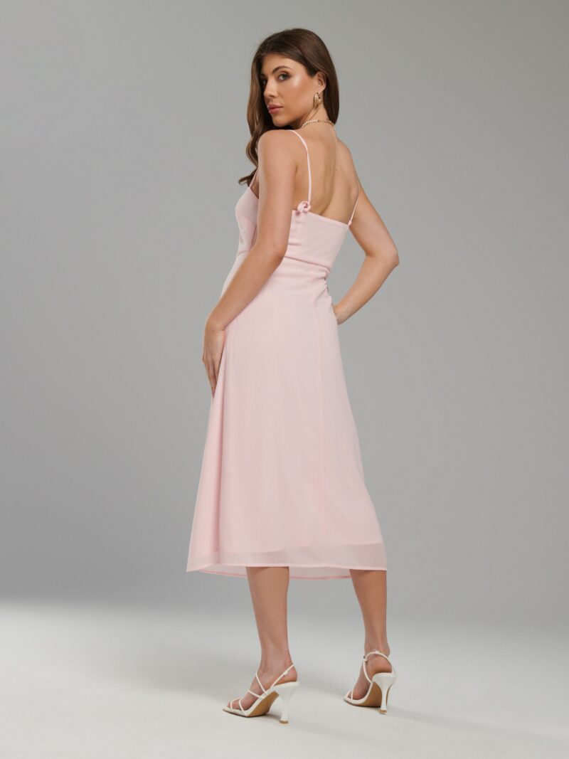 Preţ Rochie midi cu bretele - roz-pastel