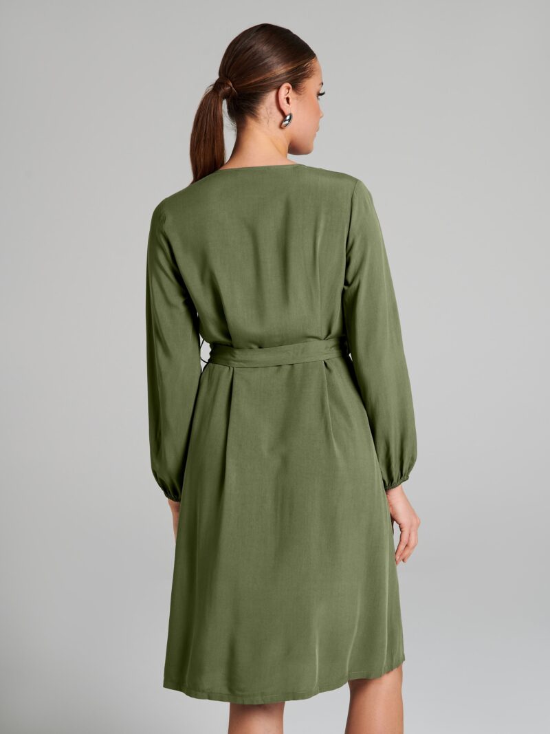 Cumpăra Rochie midi cu șnur decorativ - verde-oliv