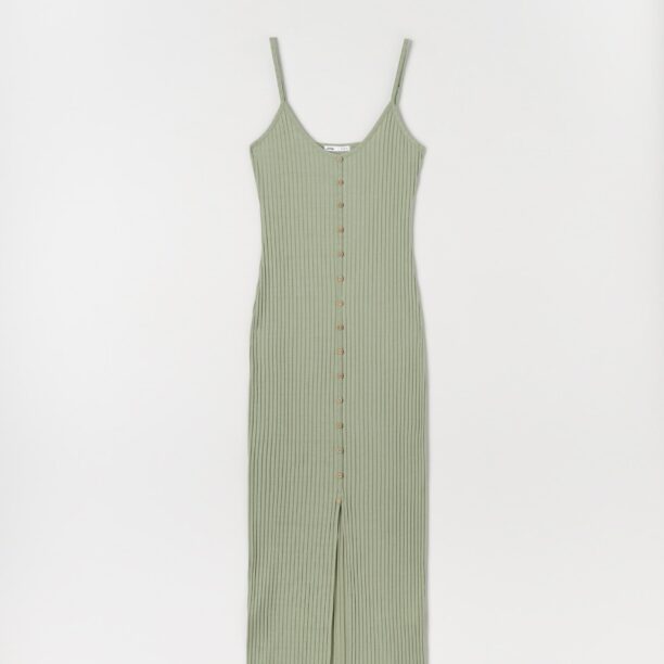 Cumpăra Rochie midi din tricot striat - verde-deschis