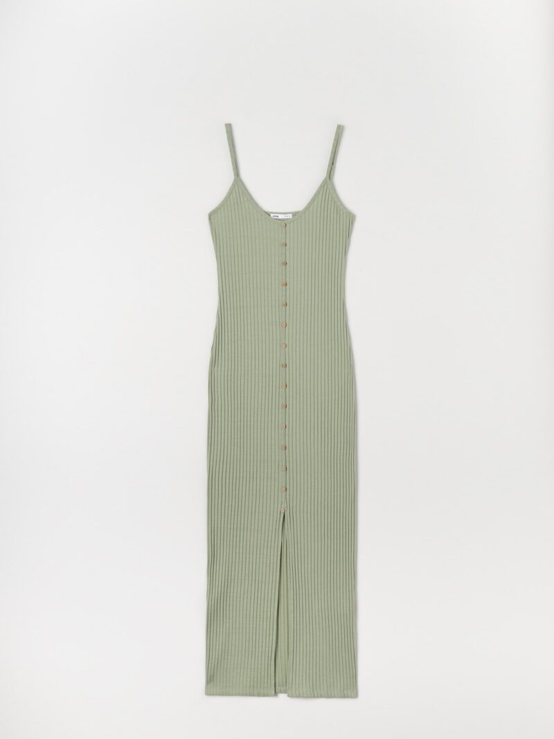 Cumpăra Rochie midi din tricot striat - verde-deschis