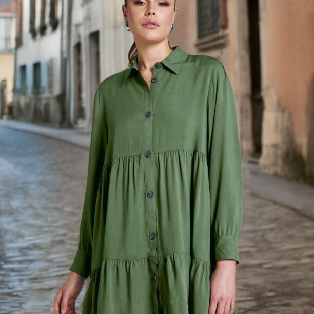 Preţ Rochie mini cu guler - verde-oliv