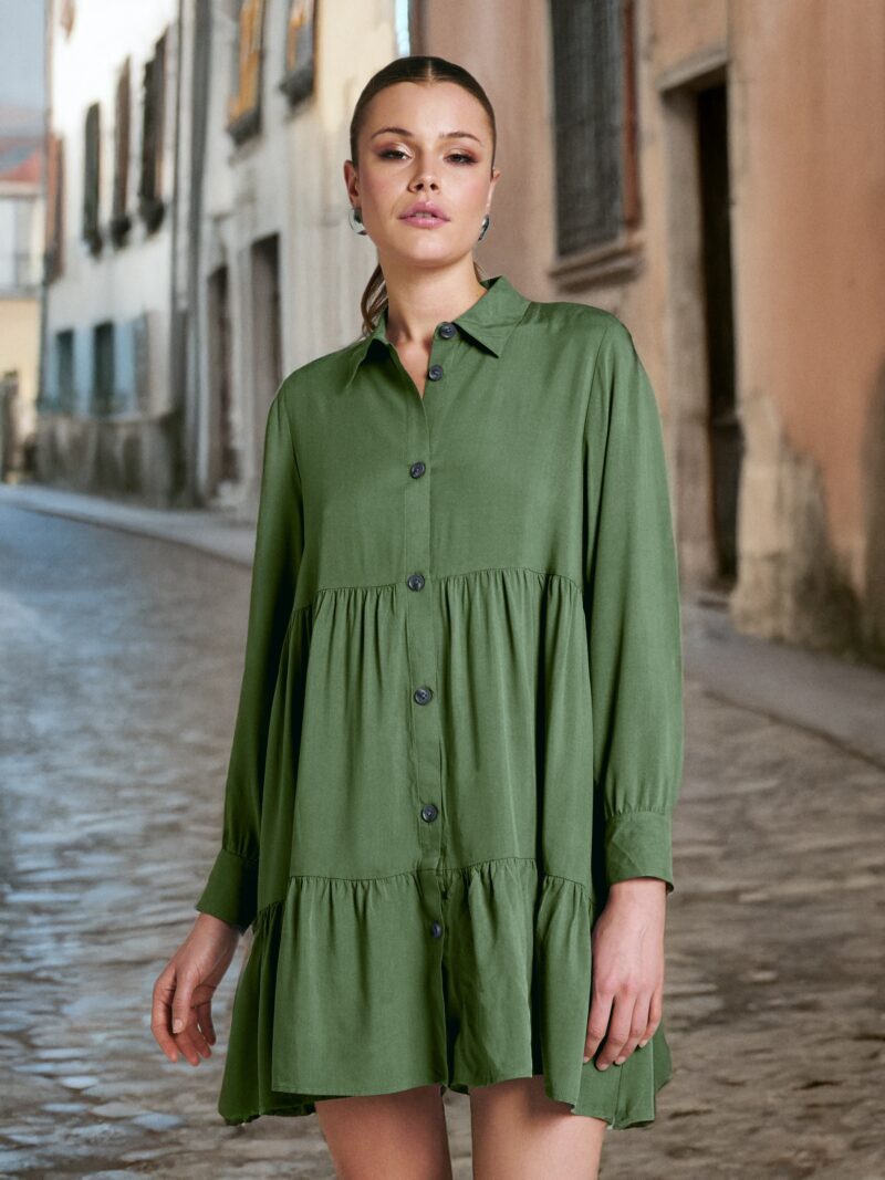 Preţ Rochie mini cu guler - verde-oliv