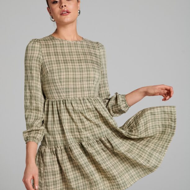 Original Rochie mini ecosez - verde-oliv