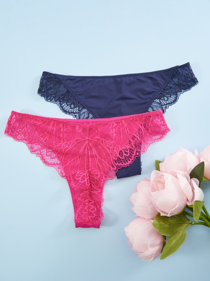 Set de 2 perechi de chiloți tanga - roz-fuchsia preţ