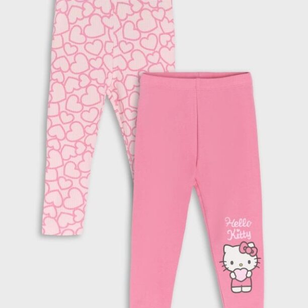 Set de 2 perechi de colanți Hello Kitty - roz-fuchsia