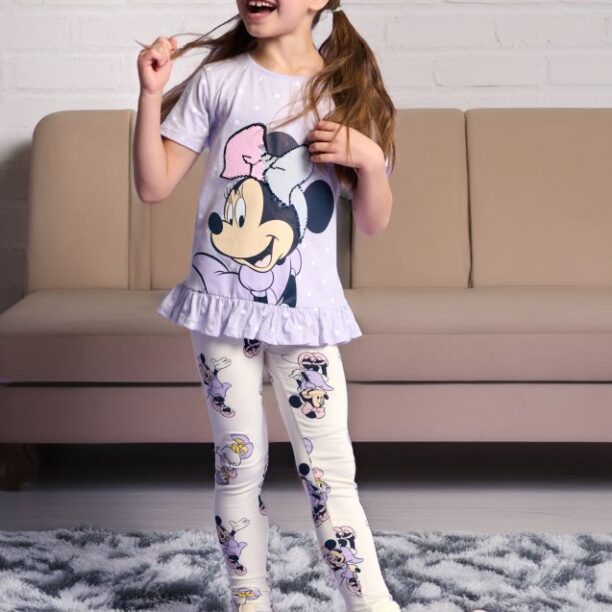 Set de 2 perechi de colanți Mickey Minnie - lavand