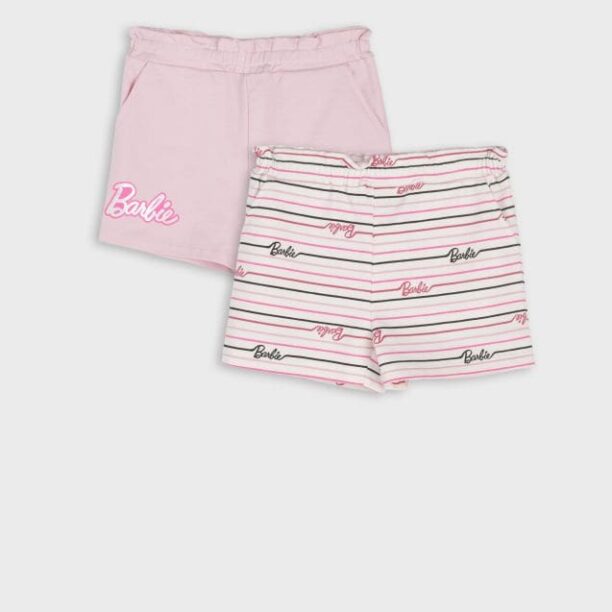 Set de 2 perechi de pantaloni scurți Barbie - roz-pastel