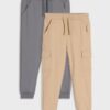 Set de 2 perechi de pantaloni sport - bej