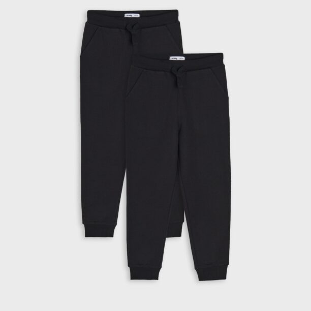 Set de 2 perechi de pantaloni sport jogger - negru preţ