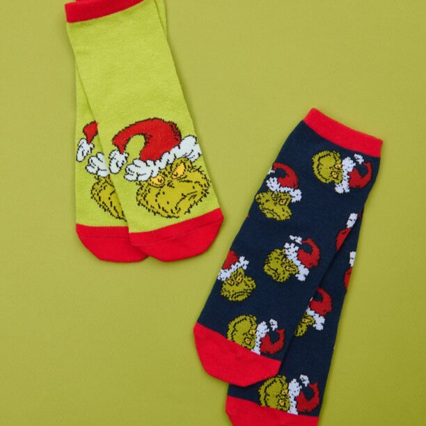 Set de 2 perechi de șosete Grinch - multicolor preţ