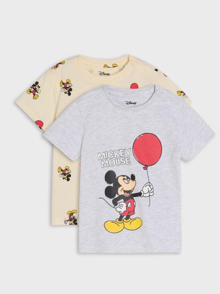 Set de 2 tricouri Mickey Mouse - gri deschis preţ