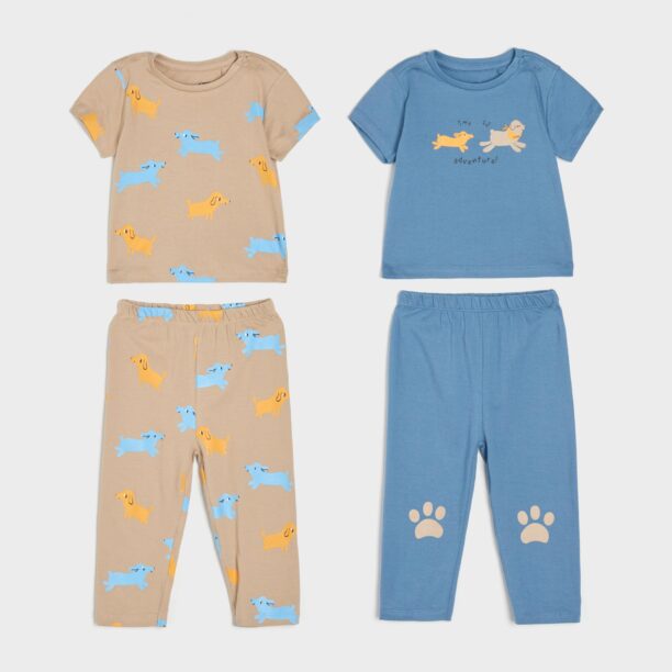 Set pijama 2 pack - albastru metalizat preţ