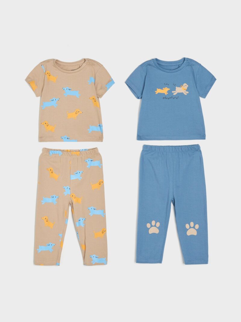 Set pijama 2 pack - albastru metalizat preţ