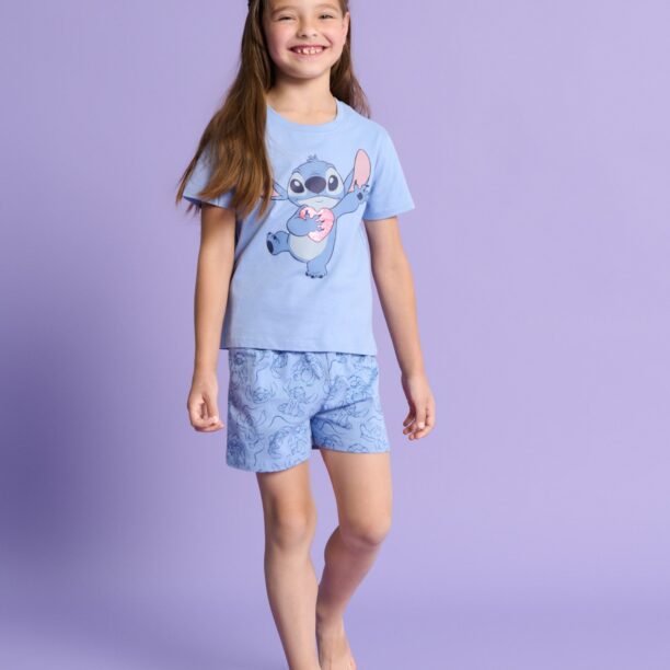 Set pijama Stitch - light blue preţ