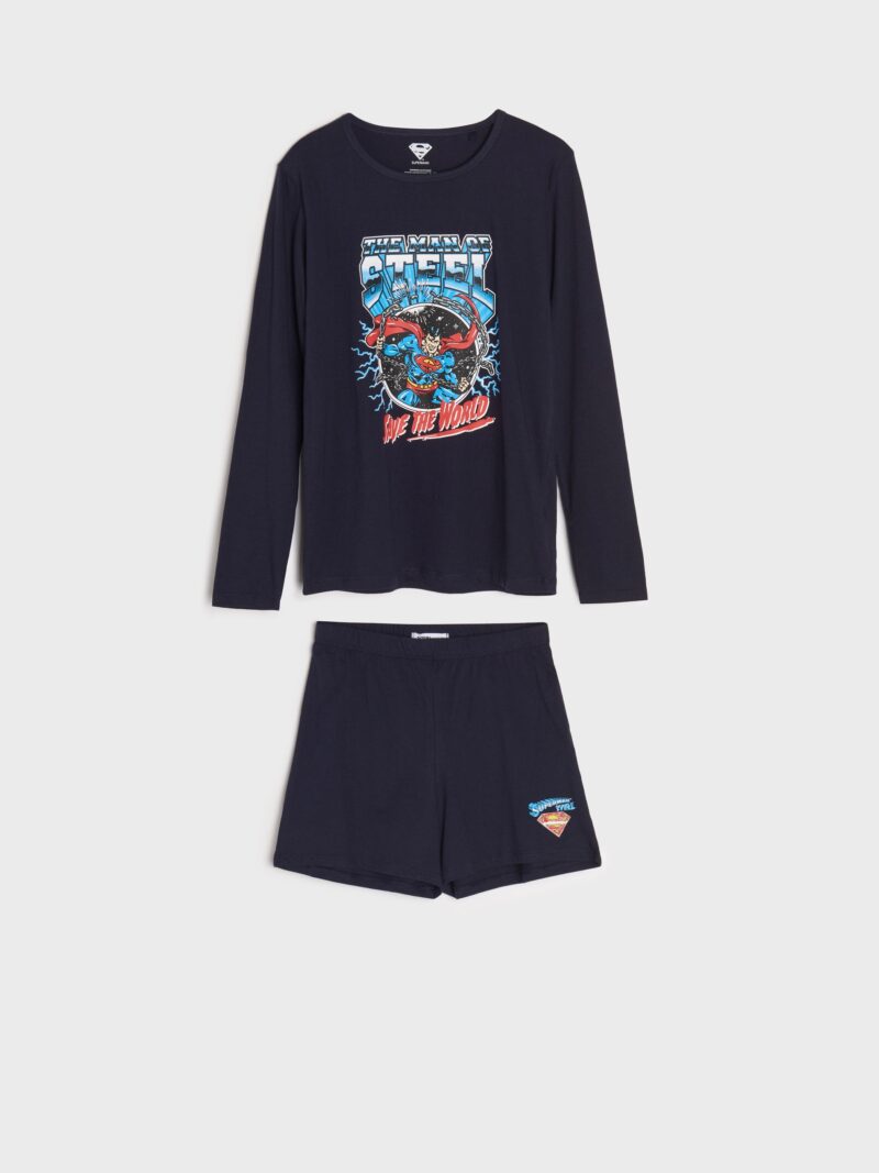 Set pijamale cu Superman - bleumarin preţ