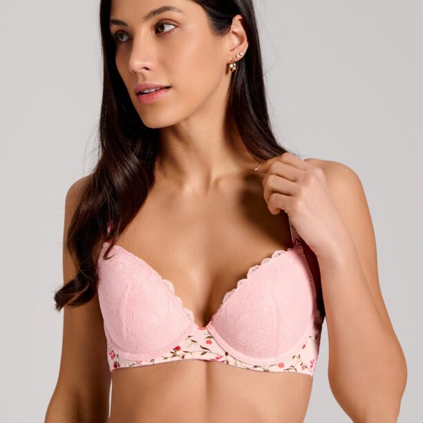 Preţ Sutien push-up - roz-pastel