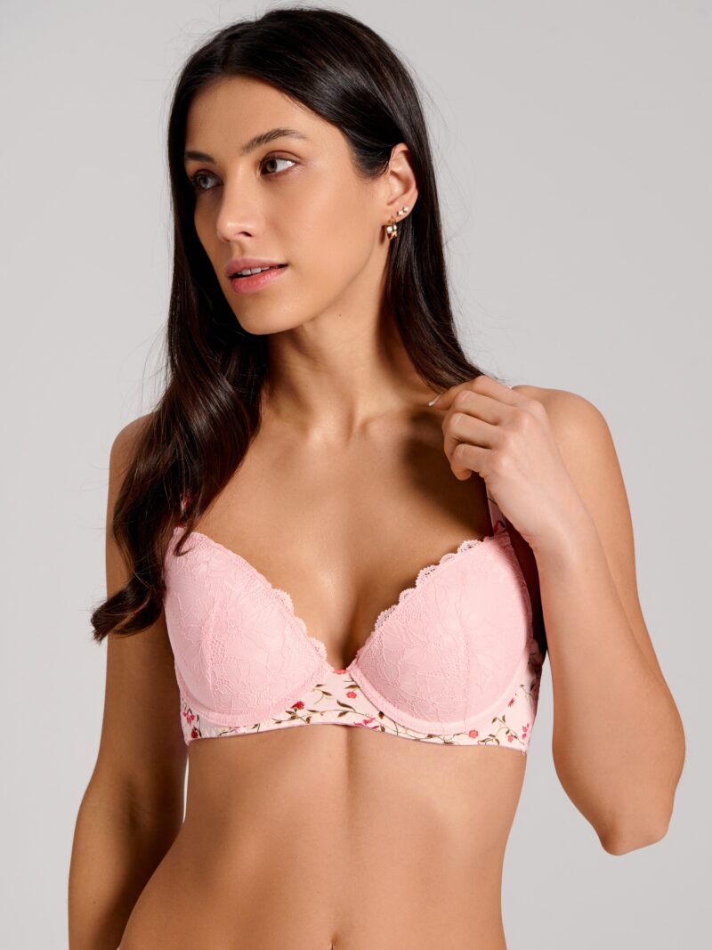 Preţ Sutien push-up - roz-pastel