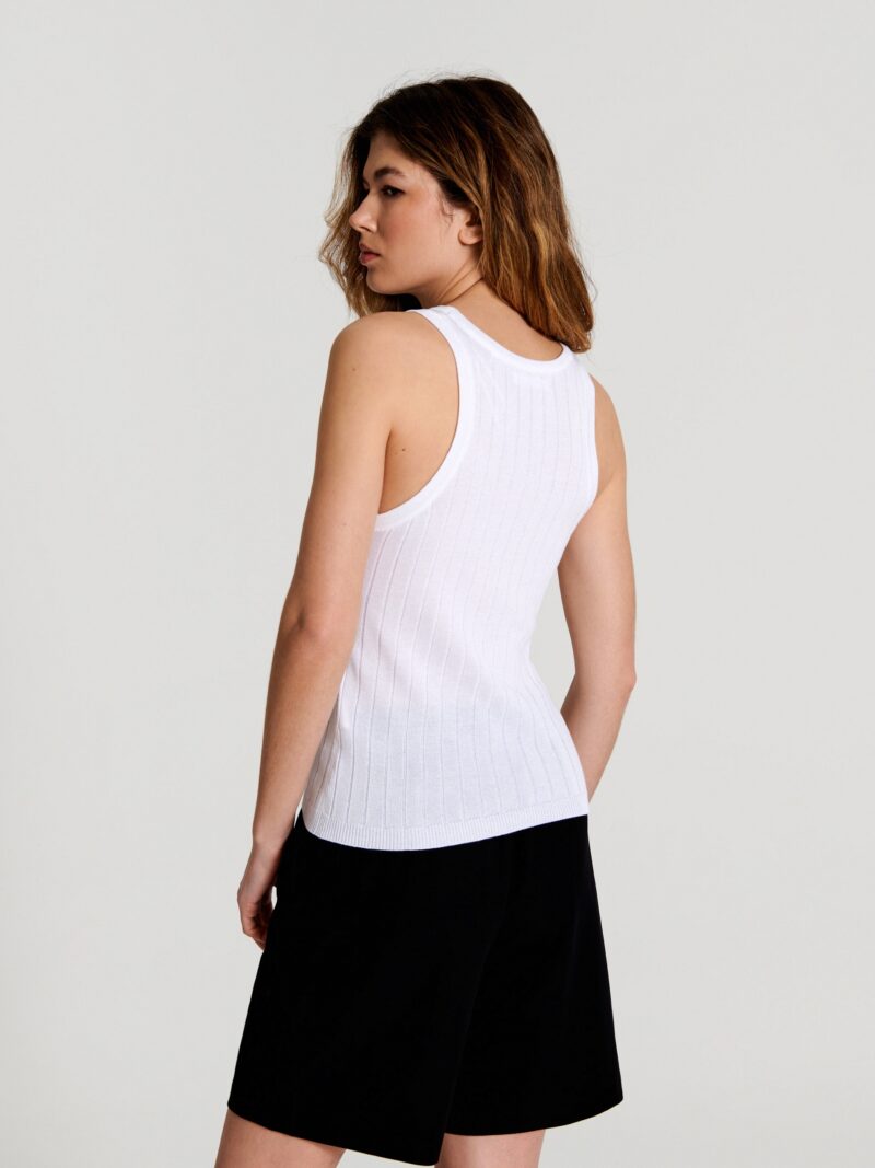 Original Top din tricot - alb