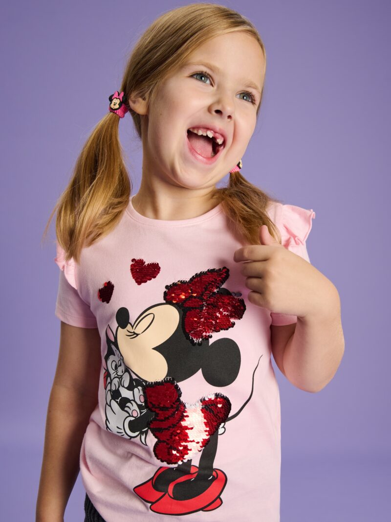 Tricou Disney cu mânecă lungă - roz-trandafiriu preţ