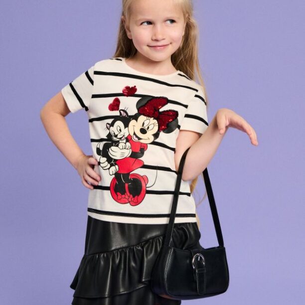 Tricou Disney din bumbac - crem