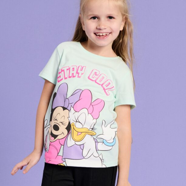 Tricou Disney din bumbac - verde-mentă preţ