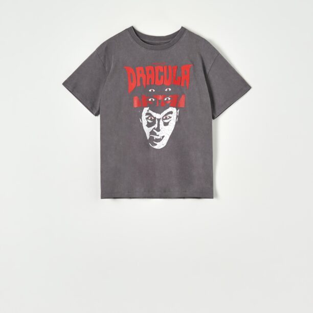 Tricou Dracula - gri-închis preţ