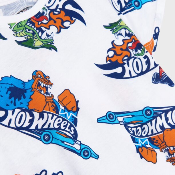 Original Tricou Hot Wheels - alb