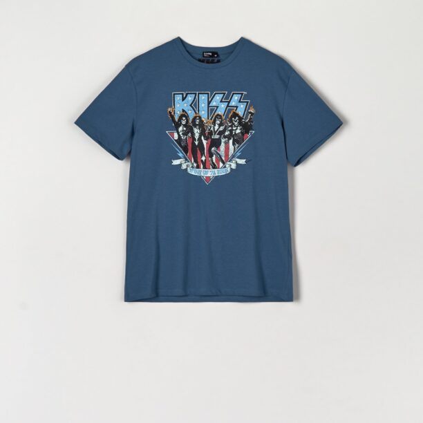 Tricou Kiss - albastru preţ