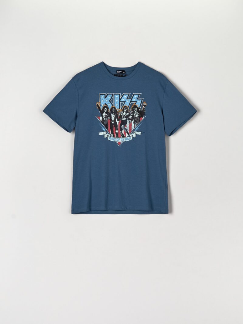 Tricou Kiss - albastru preţ