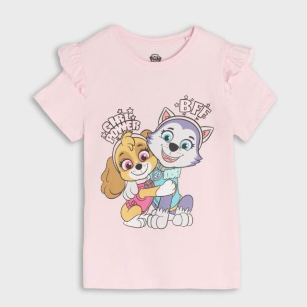 Tricou PAW Patrol - roz-pastel