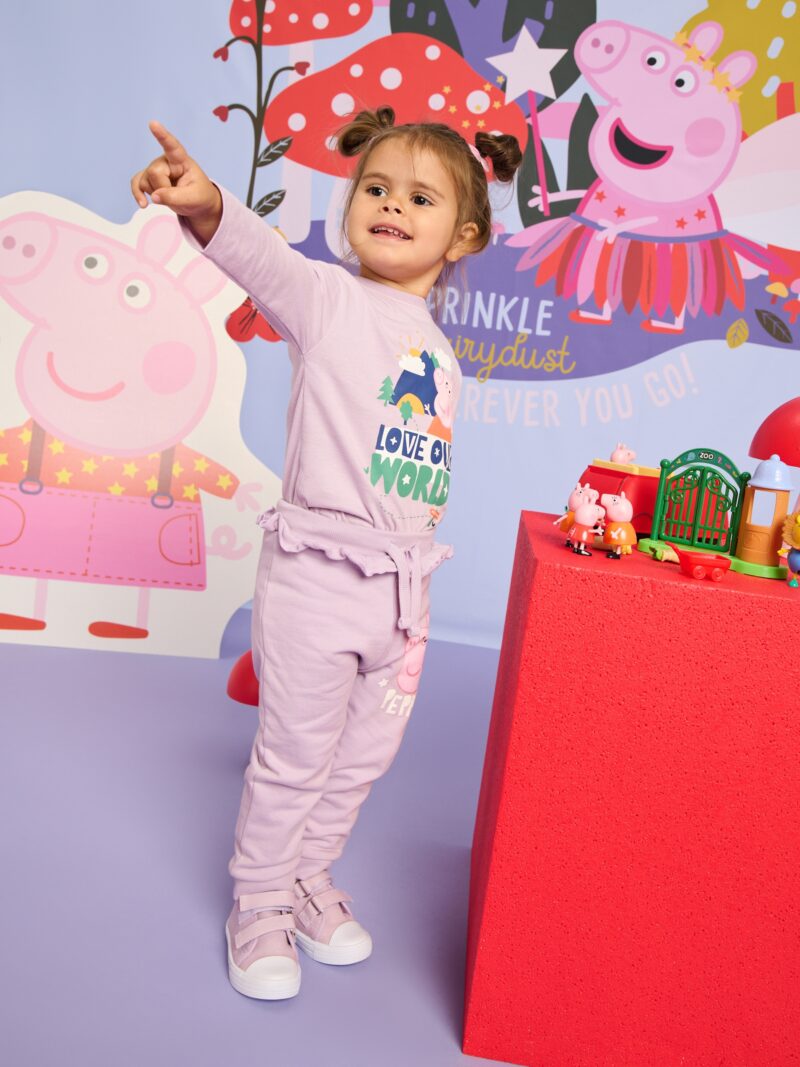 Tricou Peppa Pig cu mânecă lungă - lavand preţ